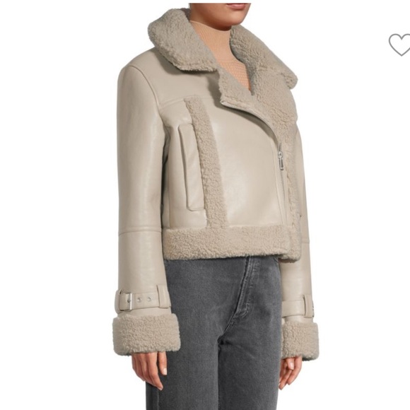 Apparis Jay Faux Leather & Faux Shearling Moto Jacket - Picture 7 of 8